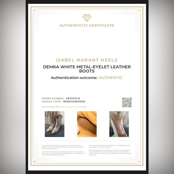 ISABEL MARANT Demka Eyelet Grommet Leather Ankle Boots- White/ Size 37 (US 7) - Picture 16 of 16